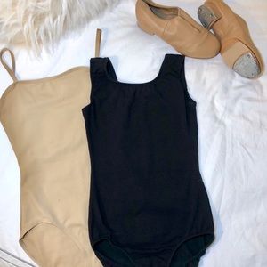 Leotard Bundle! Black Eurotard & Nude Capezio - S